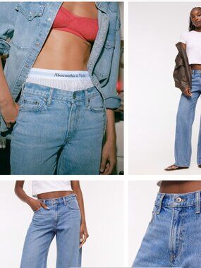 NWT Abercrombie and Fitch Low Rise Ultra Baggy Jeans, size  26 Short